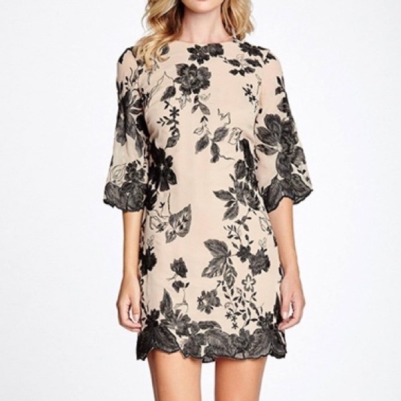 Like new Dress the Population Paige Embroidered Shift Dress - Picture 3 of 16